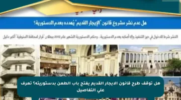 هل توقف طرح قانون الإيجار القديم يفتح باب الطعن بدستوريته؟ تعرف على التفاصيل